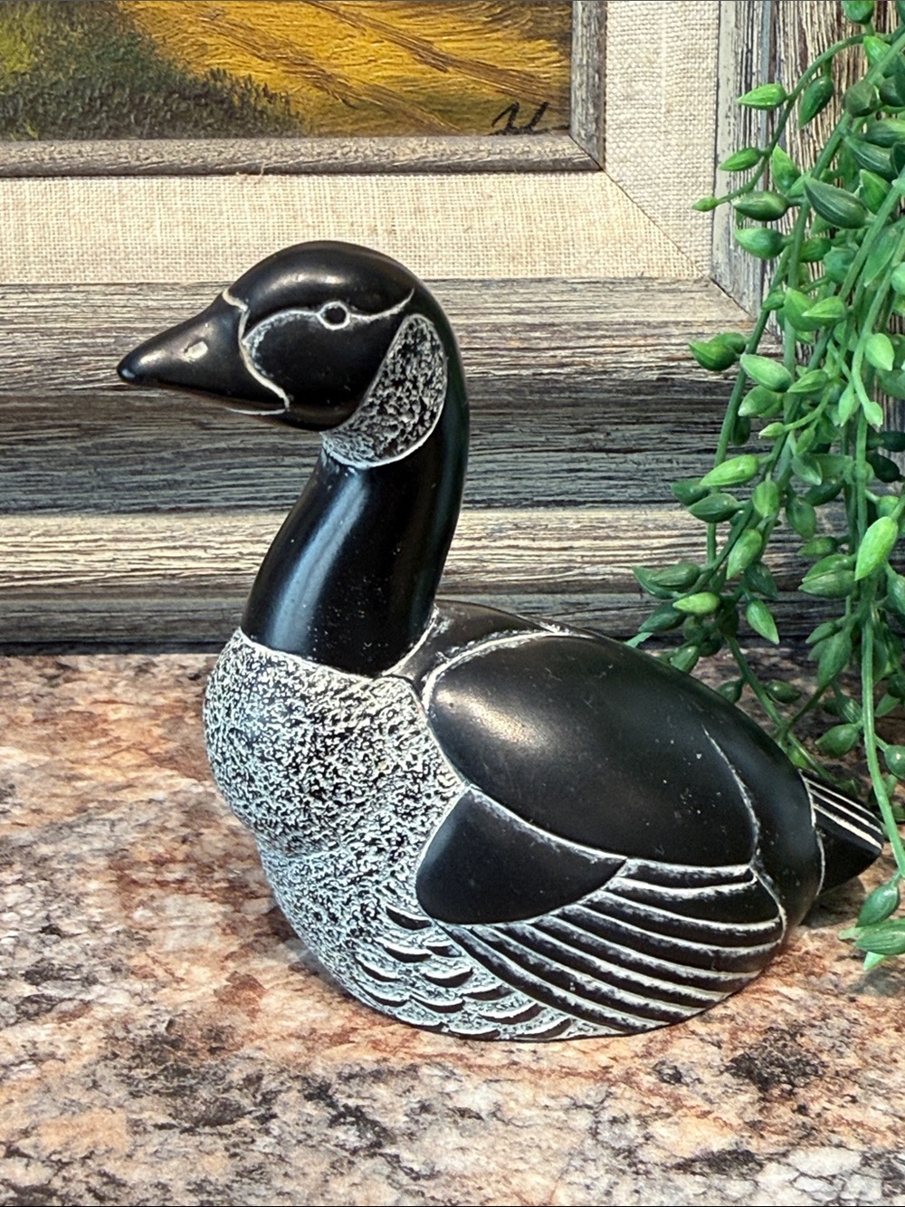 Boma Black and White Duck Figurine